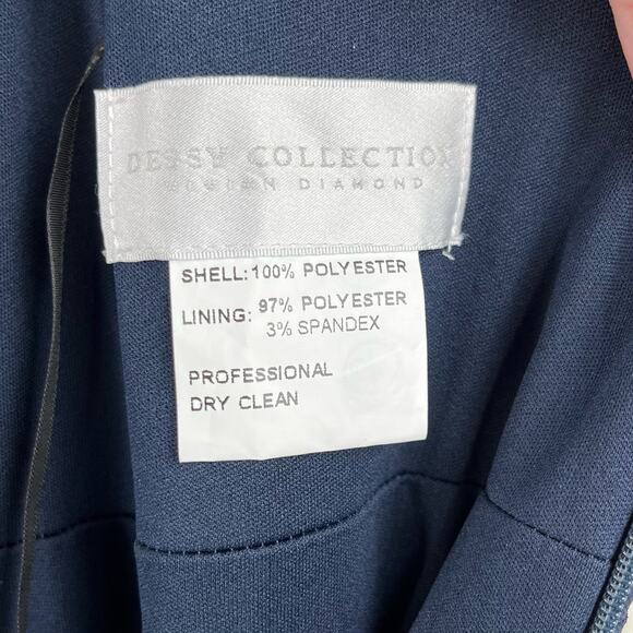 Dessy Collection Midnight Blue Sleeveless Draped Chiffon Maxi Dress 8/Small NWT - Picture 4 of 13